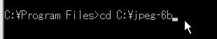 cd C:\jpeg-6b Ɠ͂ă^[L[B